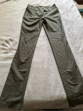 Burberry Olive Green Cotton Canvas with Metal Logo Plate